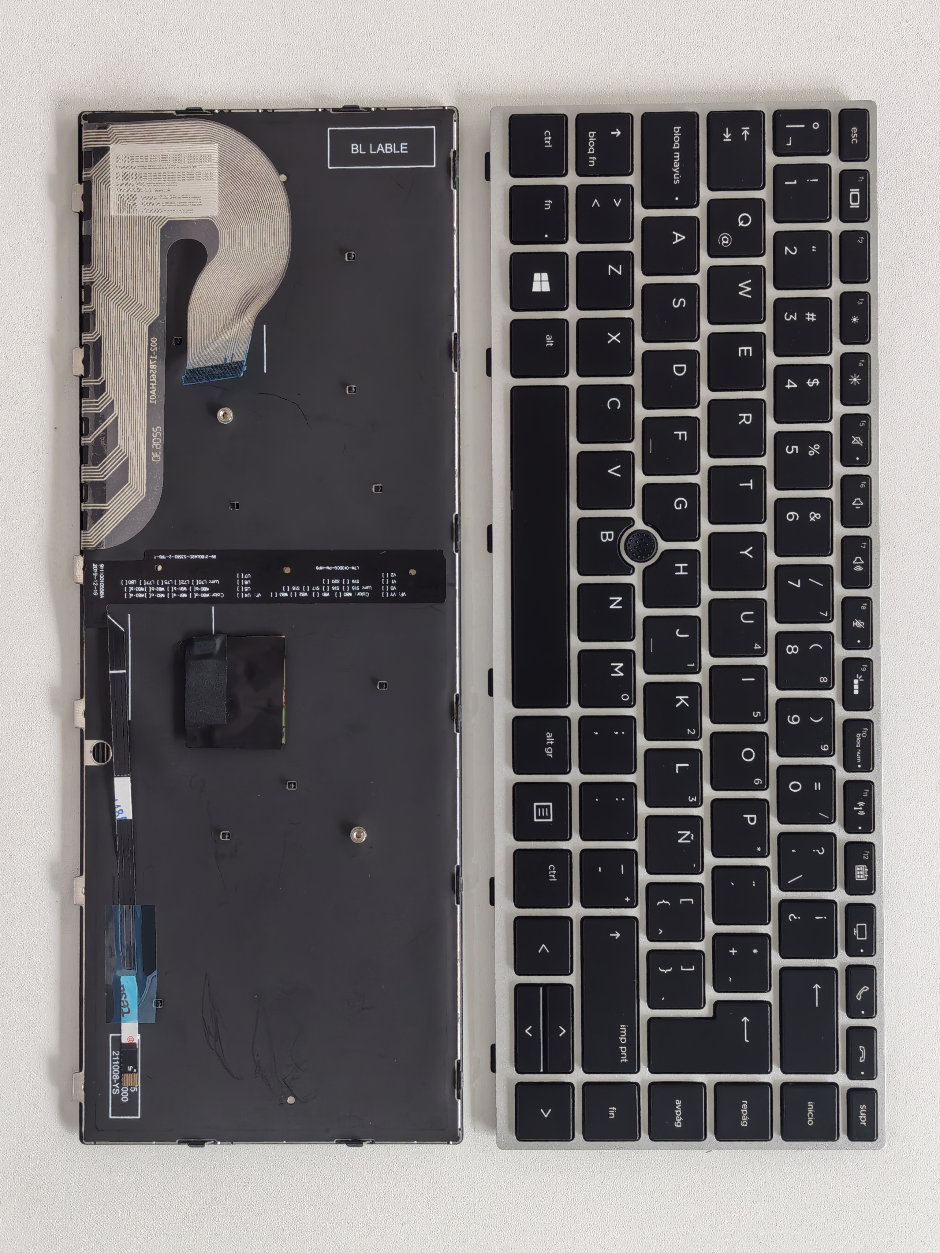 Picture of New Replacement Laptop Keyboard For HP 840G5/840G6 SILVER FRAME BLACK With Point Backlit (OEM) LA Layout